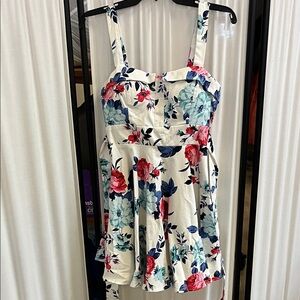 Floral Print Women's Dress with Straps